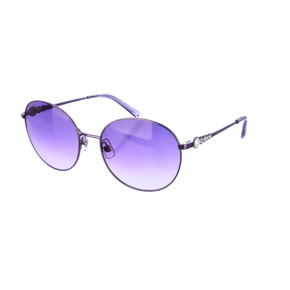 Swarovski Women's Purple Oval Acetate Sunglasses With Crystals