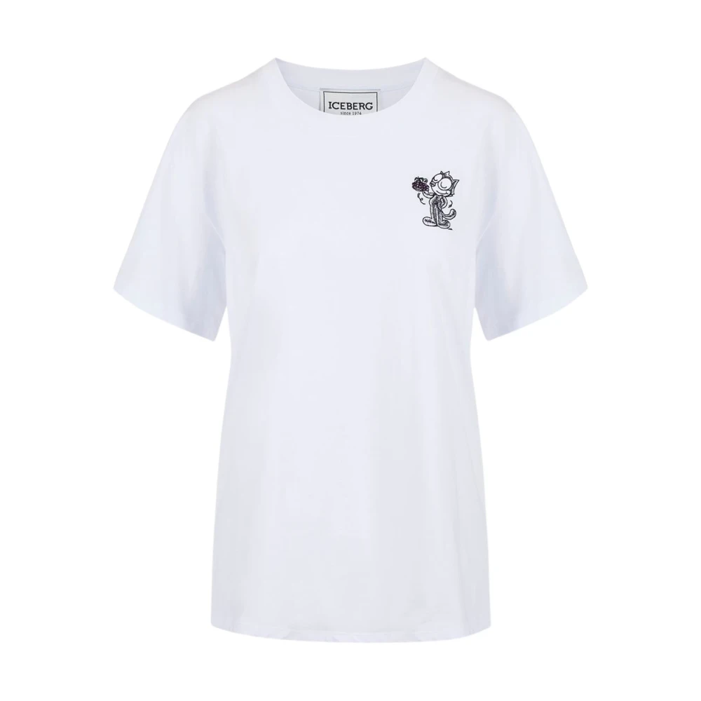 Iceberg T-shirt met cartoonafbeeldingen White Dames