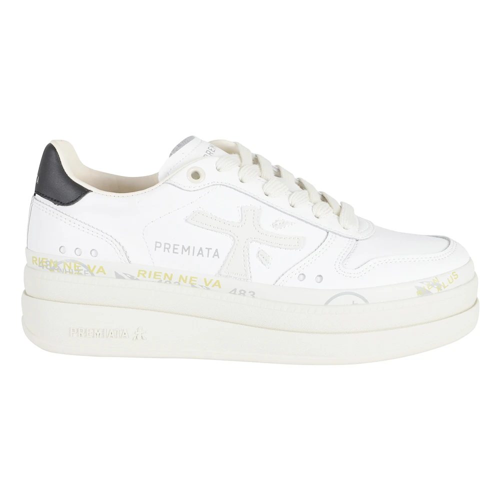 Premiata Women's White Sneakers, 4 Uk, Trainers