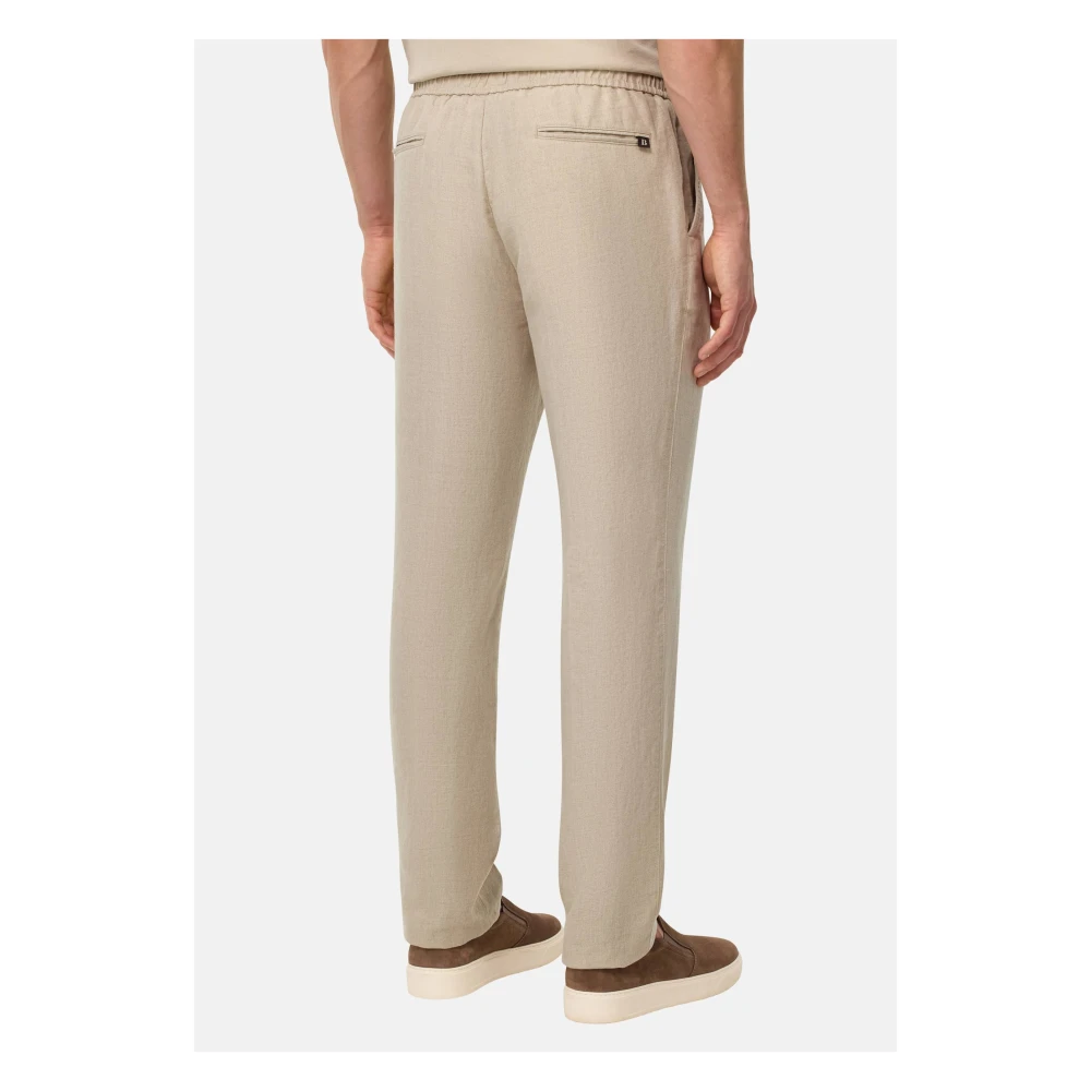 Boggi Milano City Linnen Broek Beige Heren