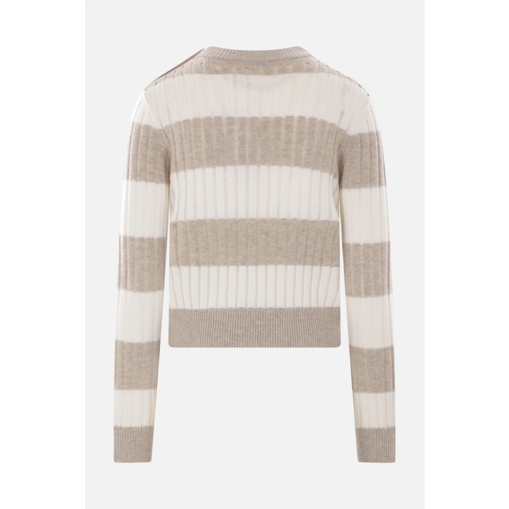 Max Mara Gestreepte Wol Kasjmier Trui Multicolor Dames