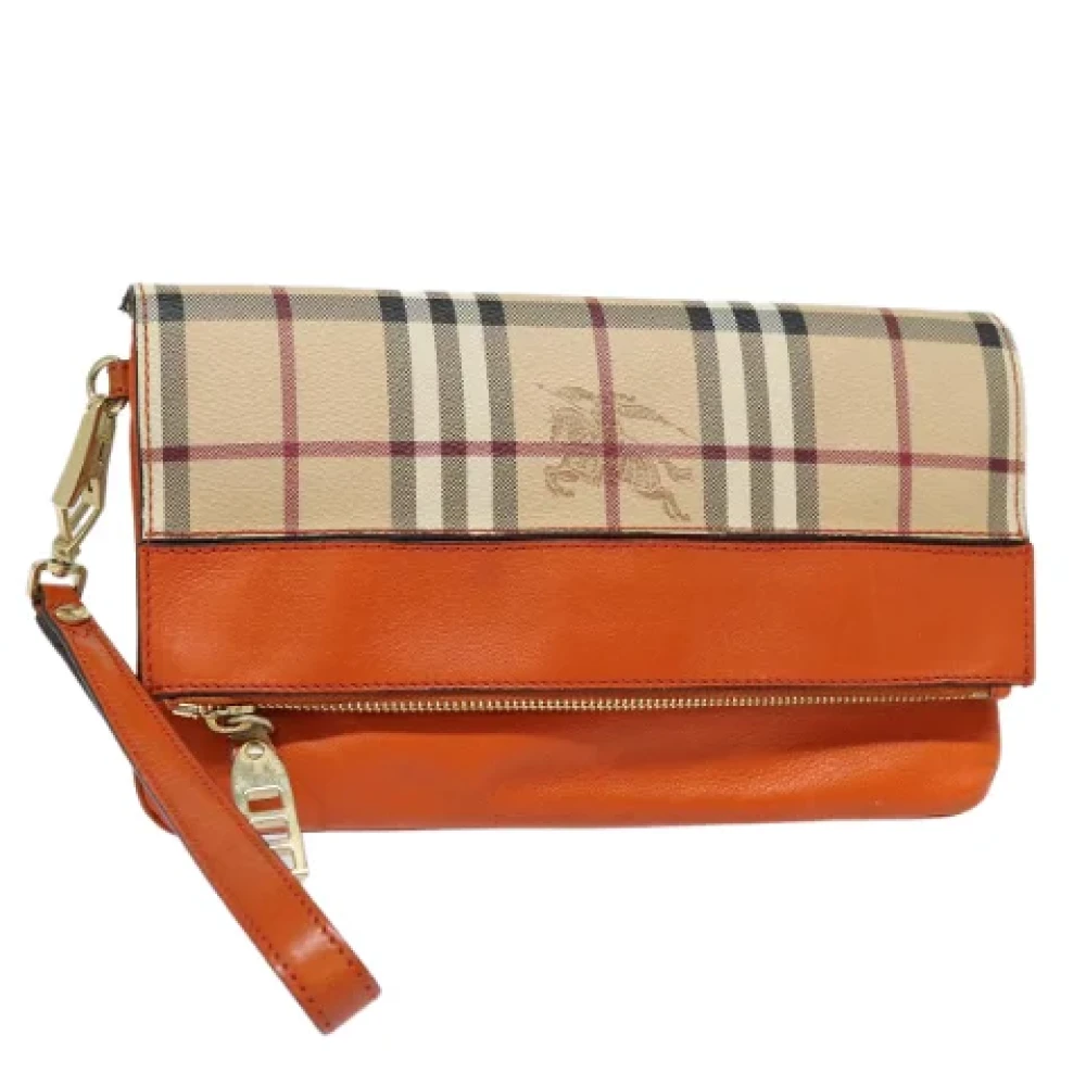 Burberry Vintage Pre-owned Leather clutches Beige Dames
