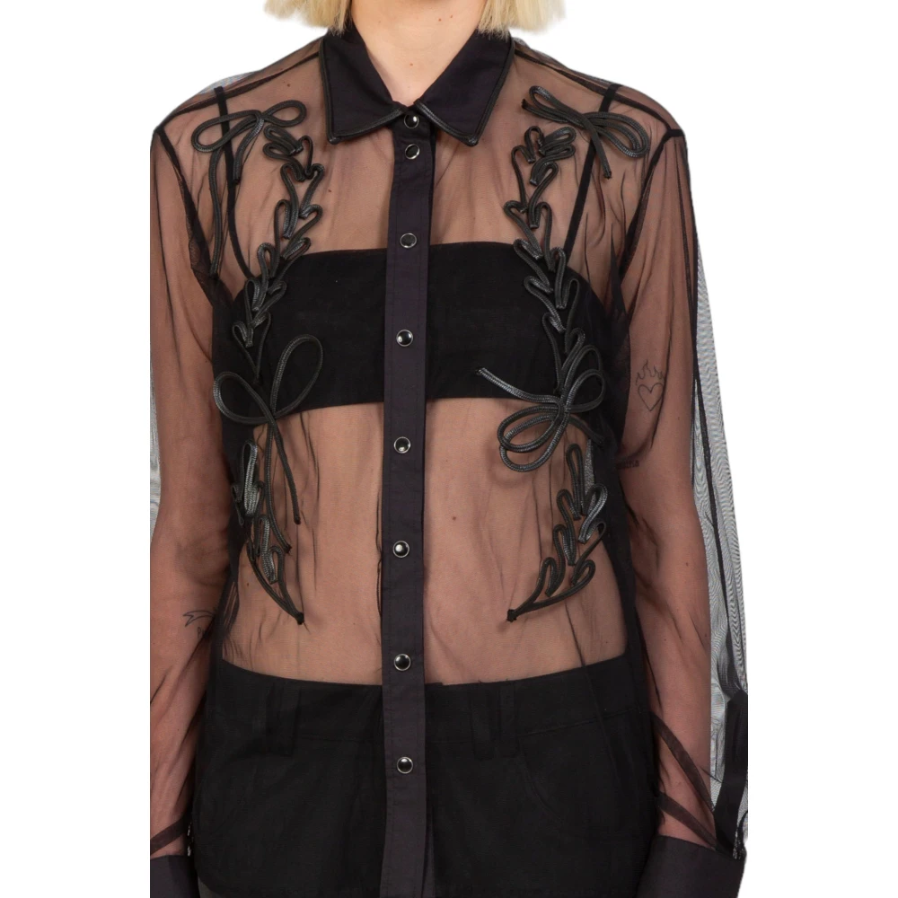 pinko Gesluierd Embro Shirt in Z99 Black Dames