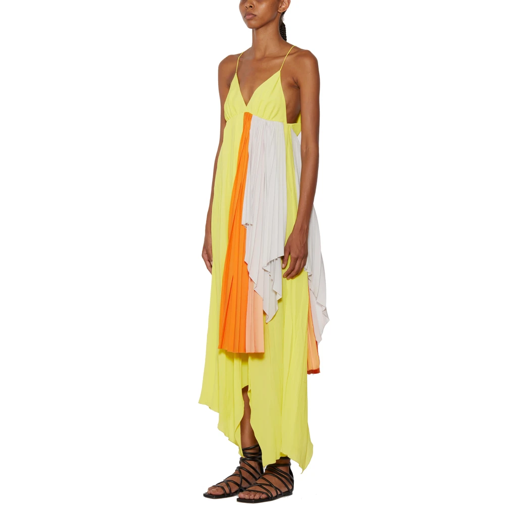 Unravel Project Maxi -jurken Yellow Dames