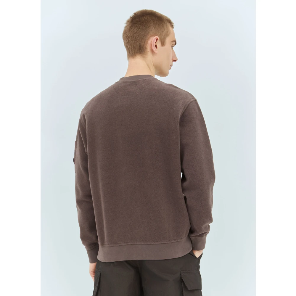 C.P. Company Zachte Katoenen Crewneck Sweatshirt Logo Purple Heren