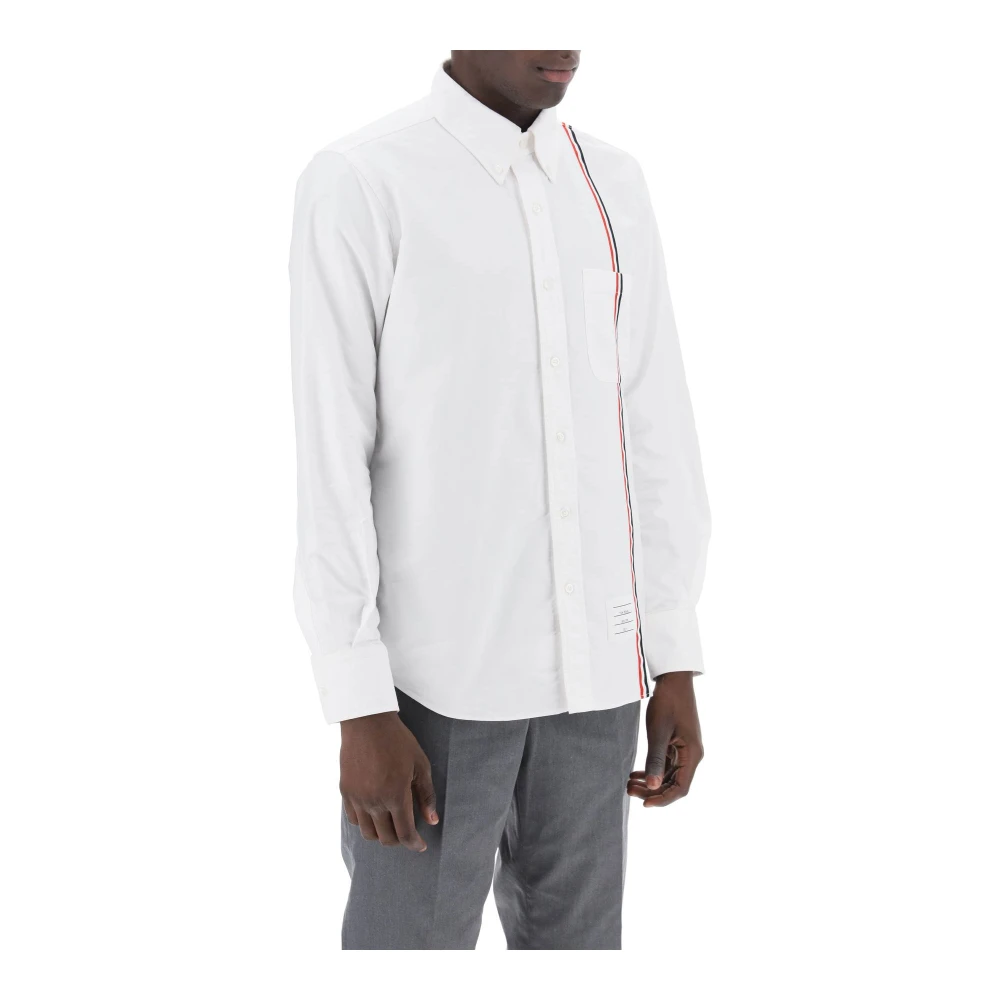 Thom Browne Overhemd met Tricolor Band White Heren