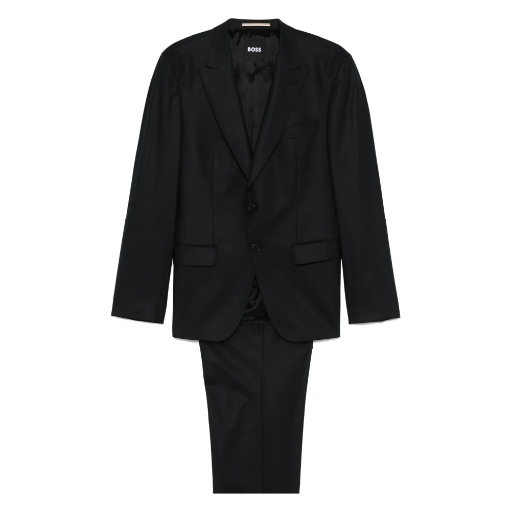 Hugo Boss Slim Fit Gemengd Wol Pak Black Heren