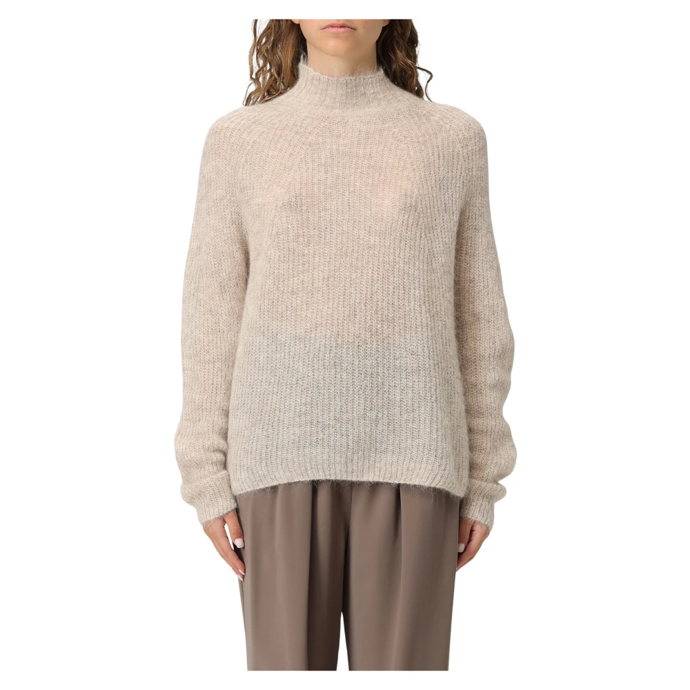 Emporio Armani Women's Beige Stylish Jumpers For A Fashionable Look - Turtlenecks - L - Knitwear