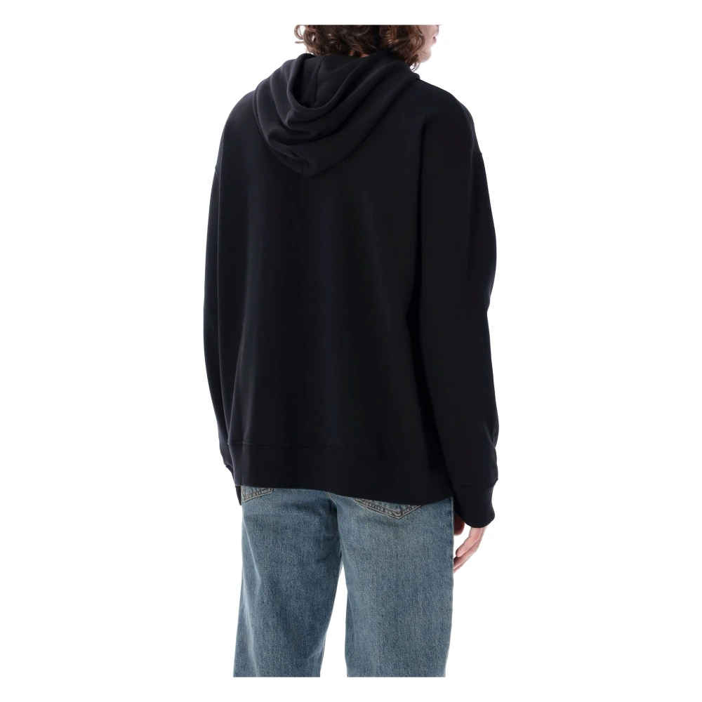 MM6 Maison Margiela Zwarte Gebreide Trui Tag Hoodie Aw24 Black Heren