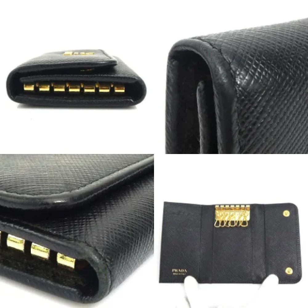 Prada Vintage Pre-owned Leather key-holders Black Dames