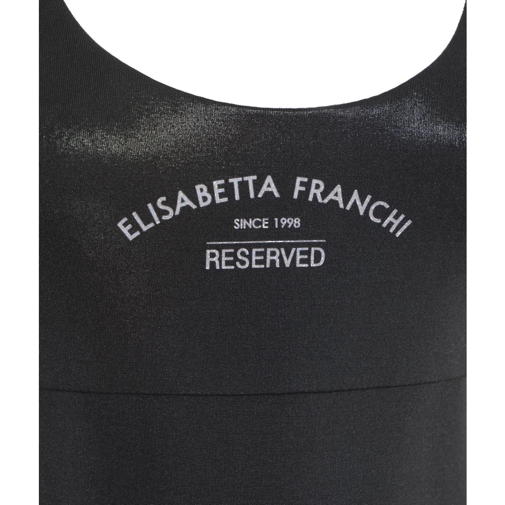 Elisabetta Franchi Grijze T-shirts & Polos Ss24 Black Dames