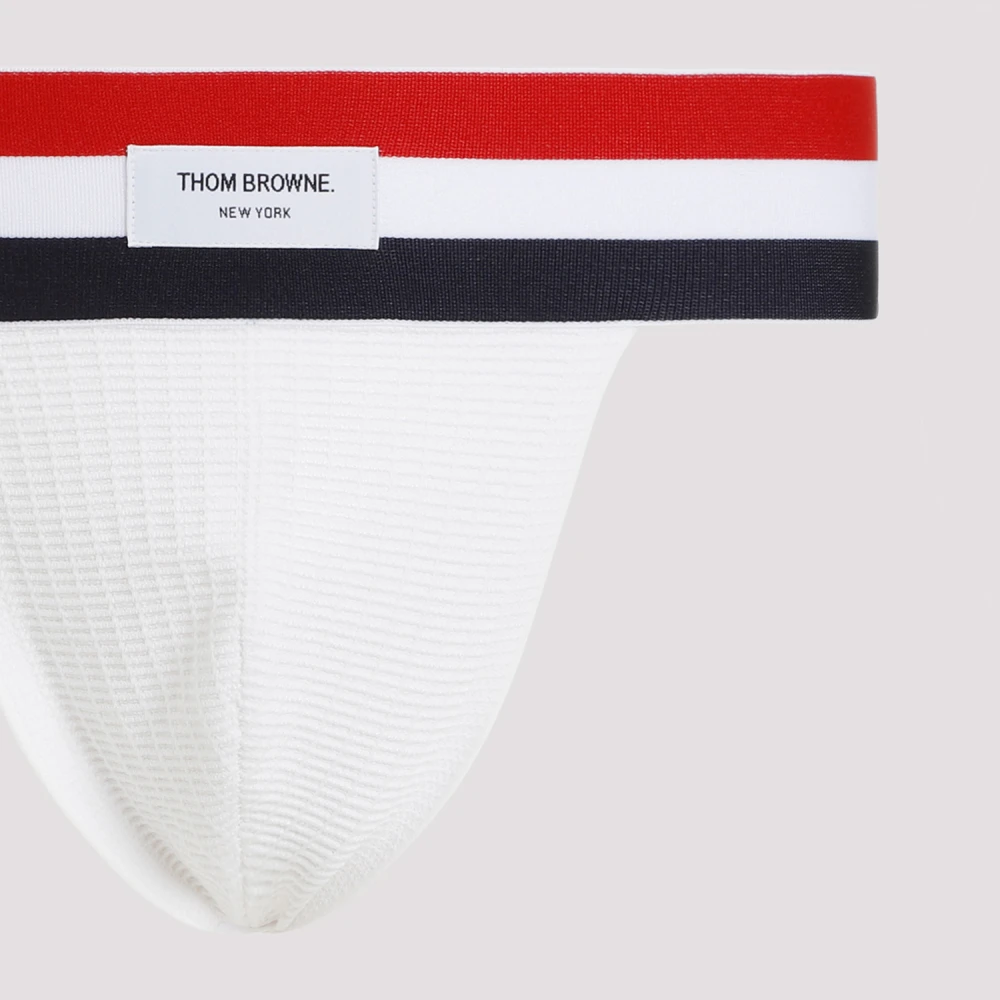 Thom Browne RWB-stripe Jock-Strap Briefs White Heren