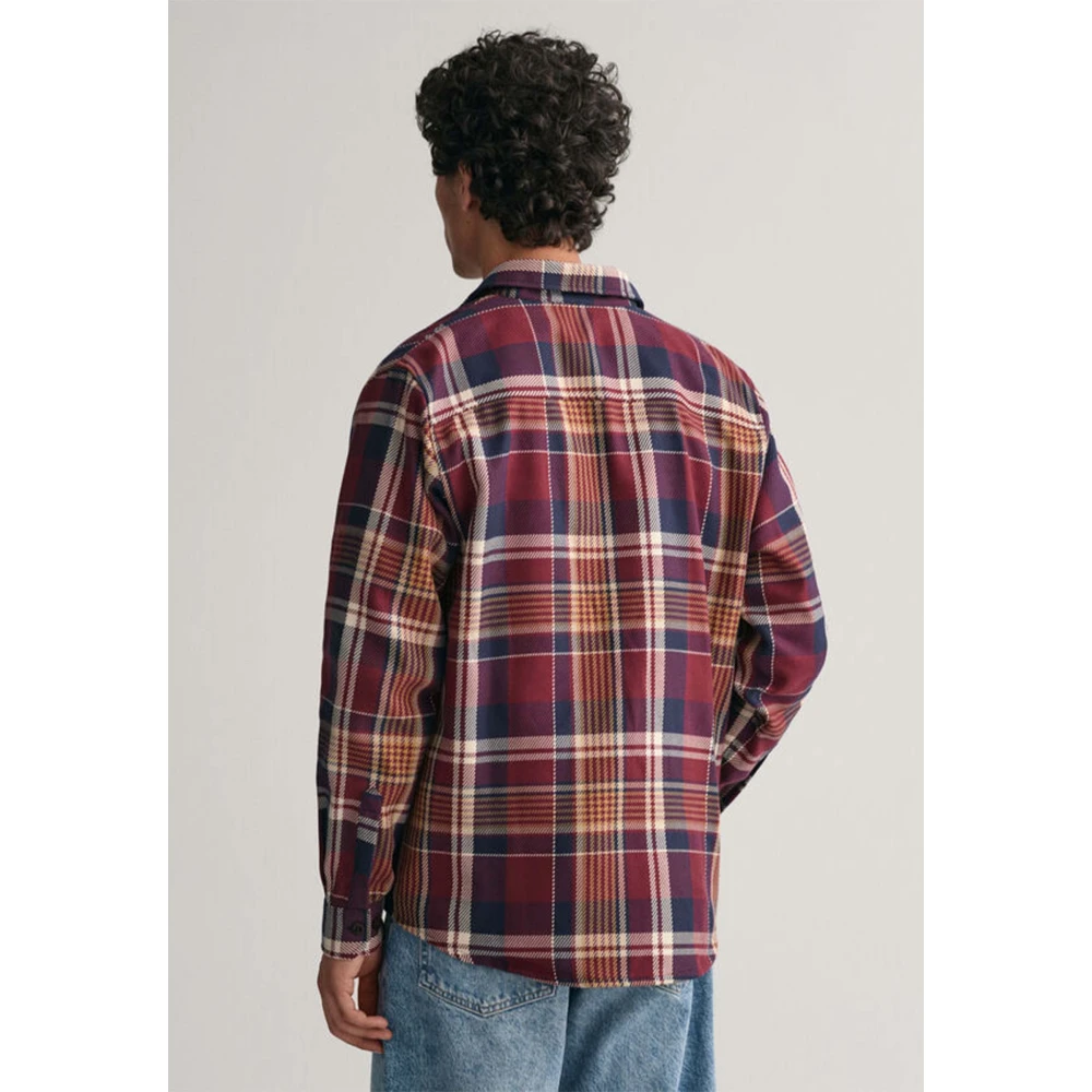 Gant Casual Bordeaux Overshirts Red Heren