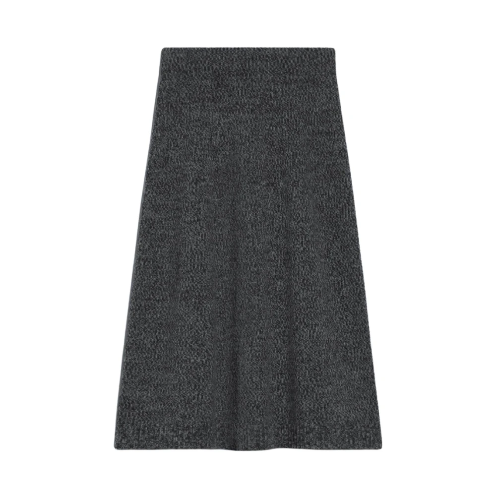 Max Mara Weekend Wollen A-lijn Rok met Elastische Taille Gray Dames