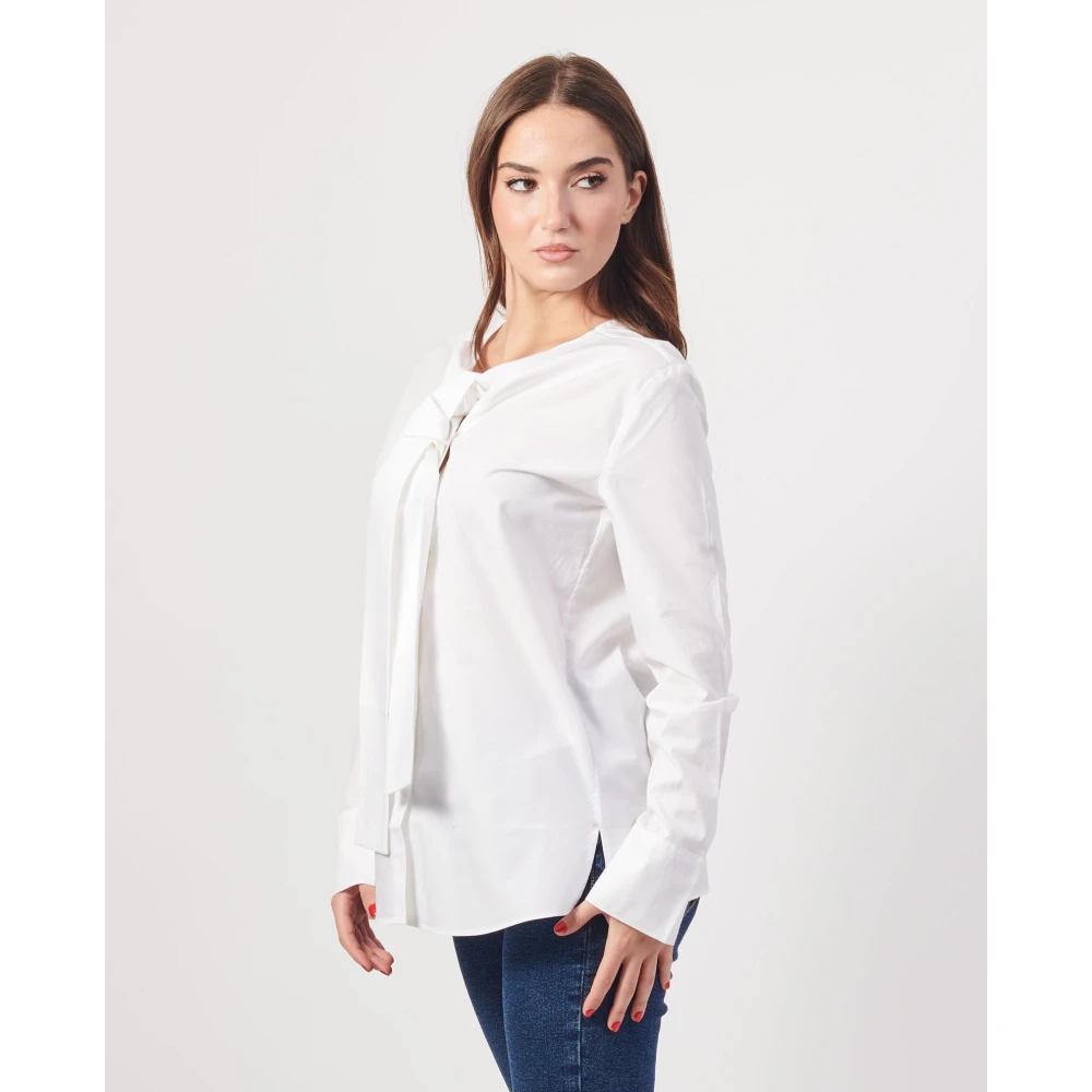 Armani Exchange Witte Blouse met Strik Detail White Dames