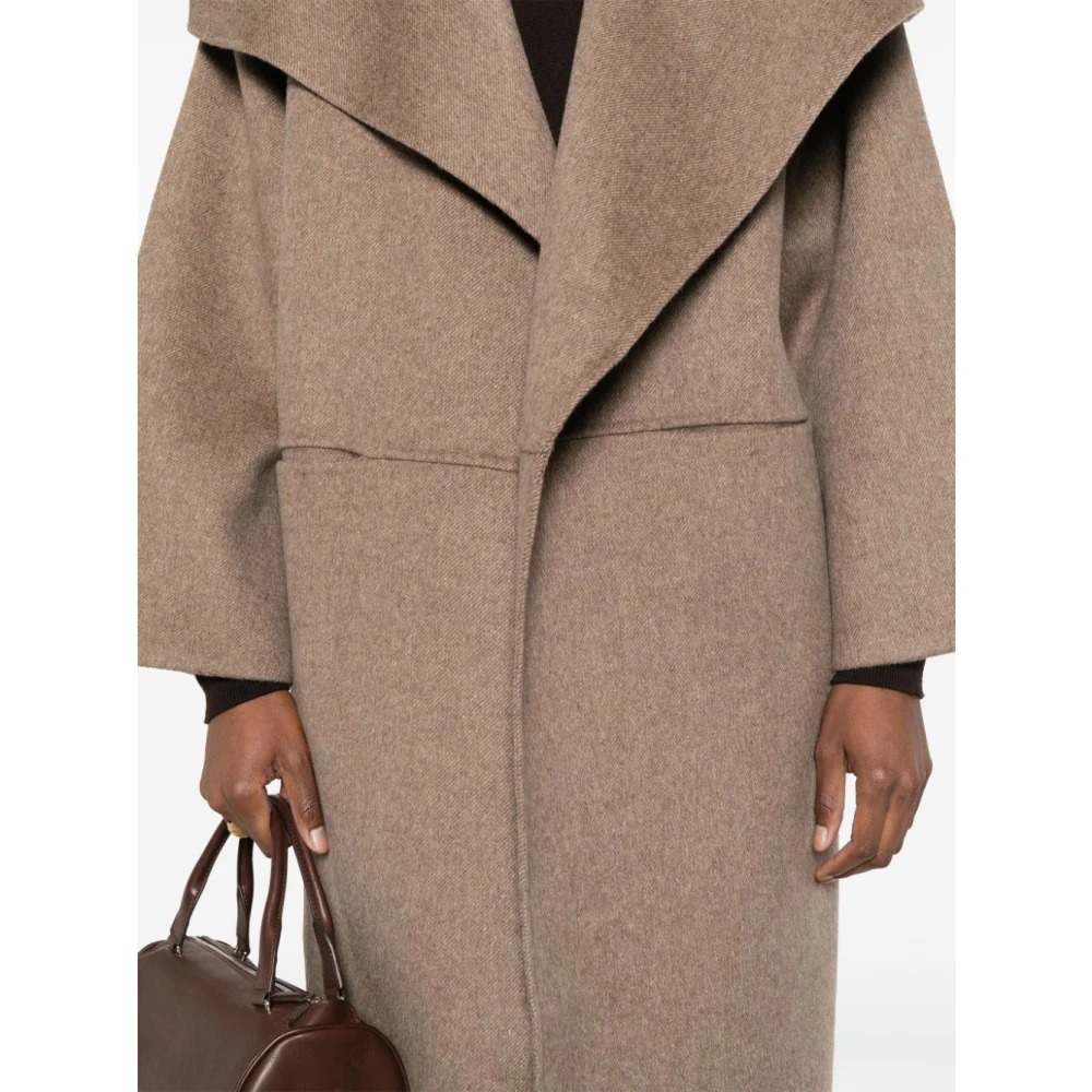 TotêMe Oversized Wol Kasjmier Bruine Jas Brown Dames