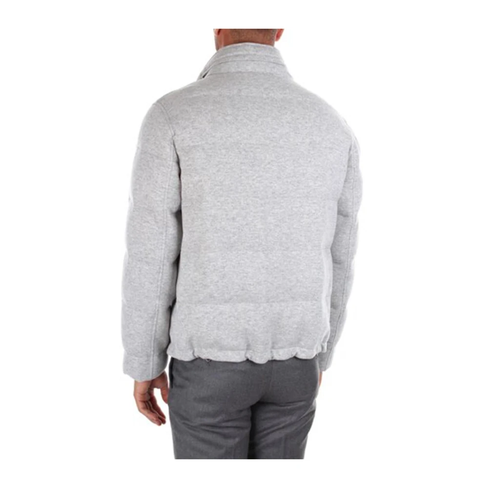 BRUNELLO CUCINELLI Kasjmier Gewatteerde Jas met Ganzendons Gray Heren