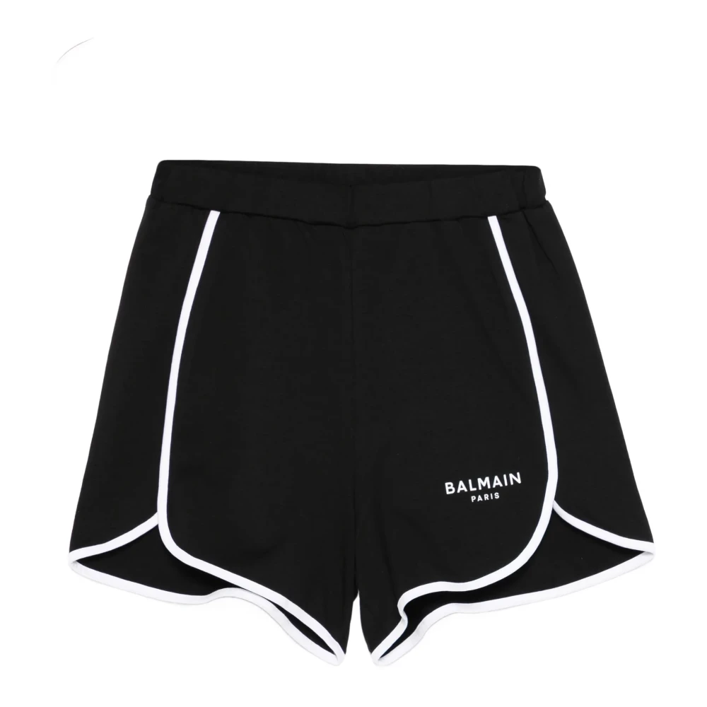 Balmain Girls Black Logo-Print Shorts - Shorts - 10 Y - Kids