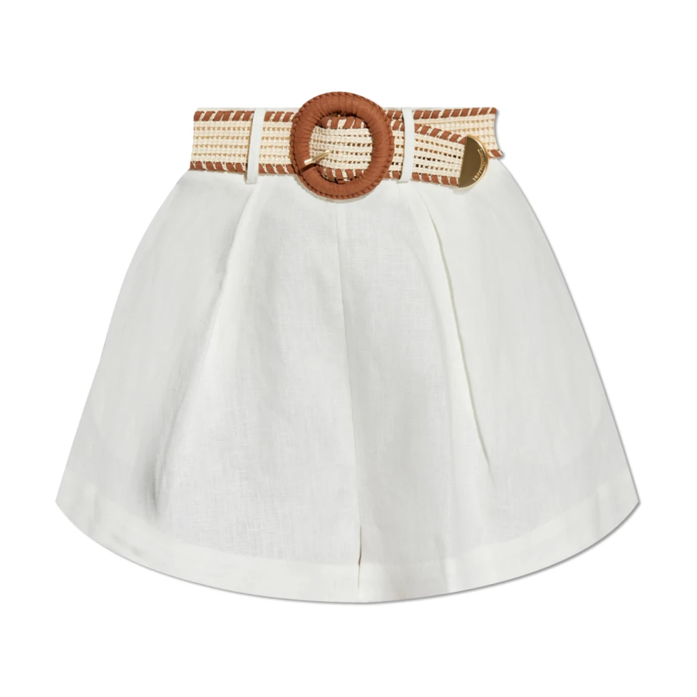 Zimmermann Shorts met riem Beige Dames