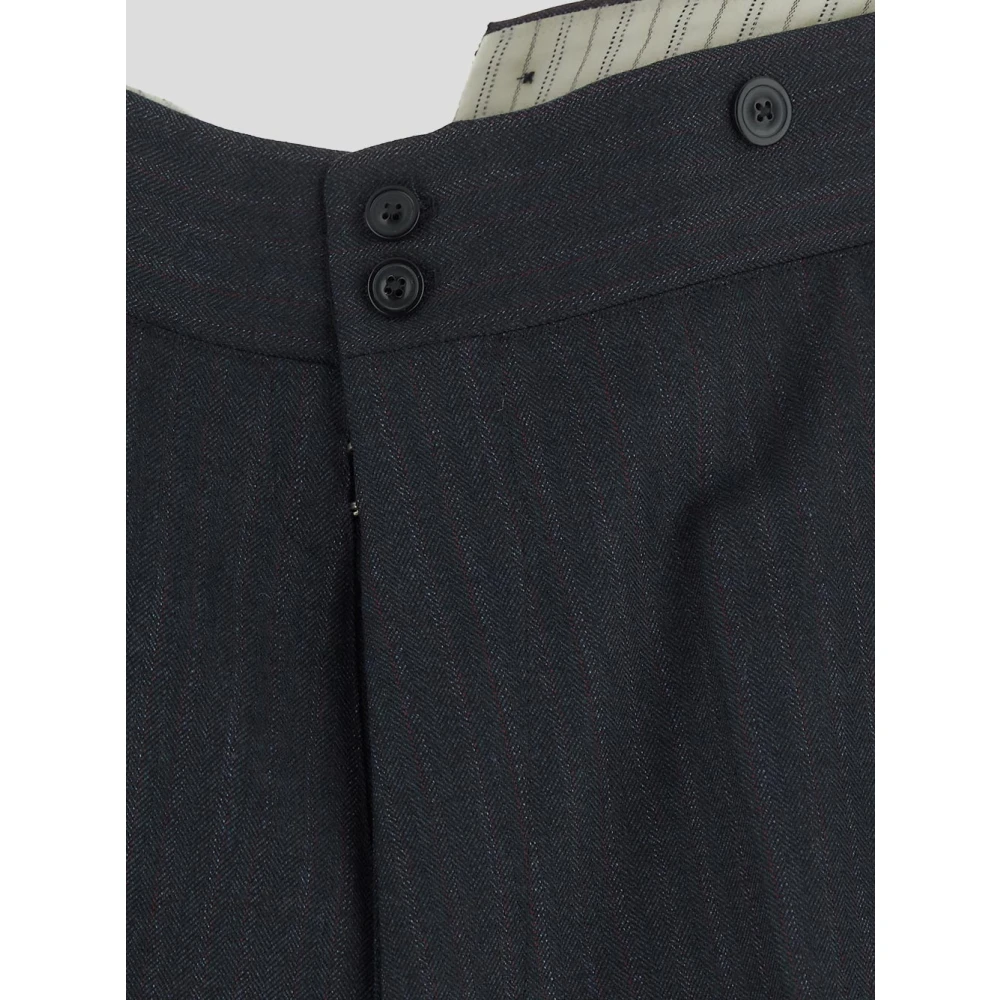 Maison Margiela Gestreepte wollen broek Gray Heren