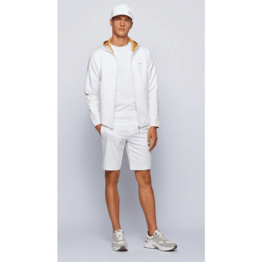 Hugo Boss Gouden Logo T-Shirt voor Heren White Heren