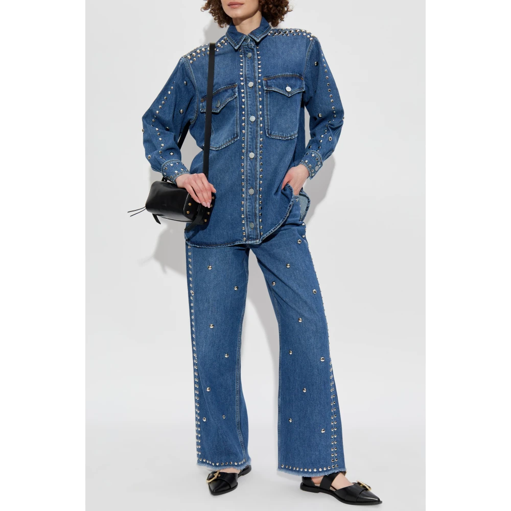 AllSaints Denim Shirt Alba Blue Dames