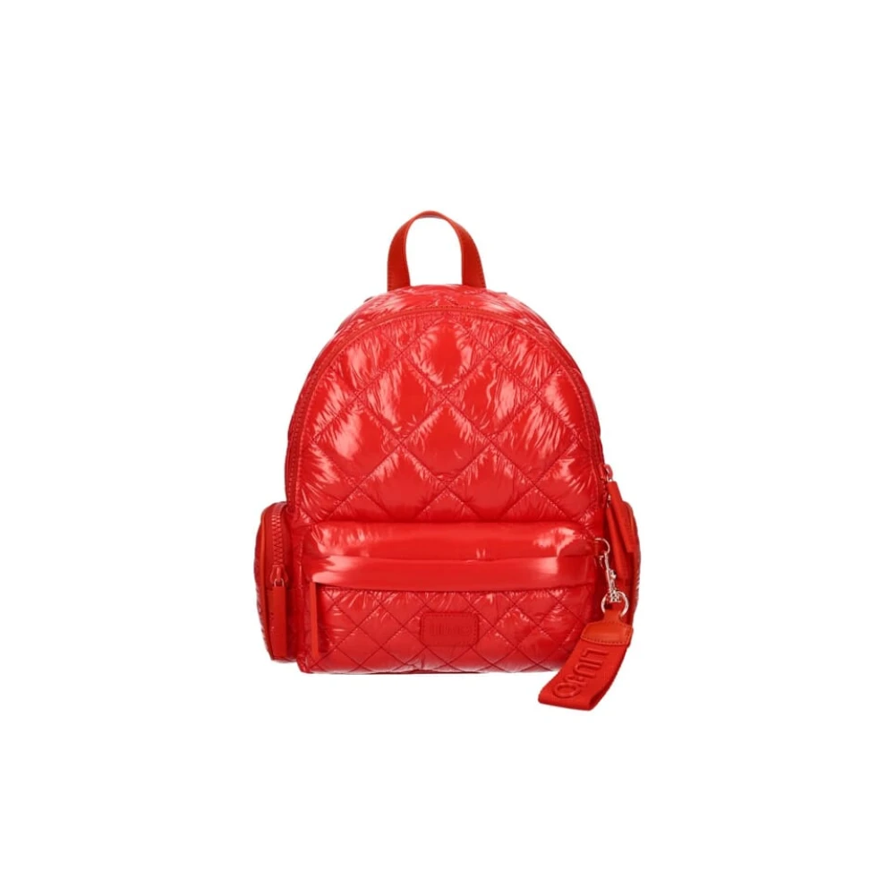 Liu Jo Gewatteerde nylon rugzak met logovoering Orange Dames