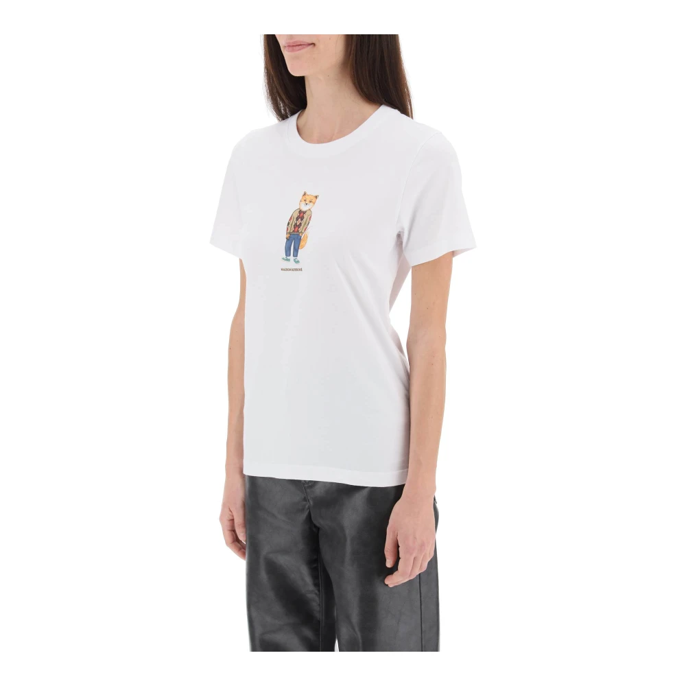 Maison Kitsuné Versierd vos t-shirt White Dames