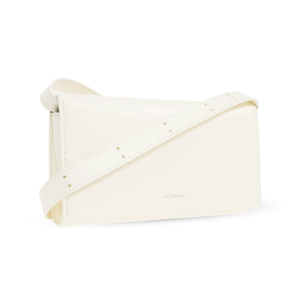 Jil Sander Leren portemonnee aan een band Beige Dames
