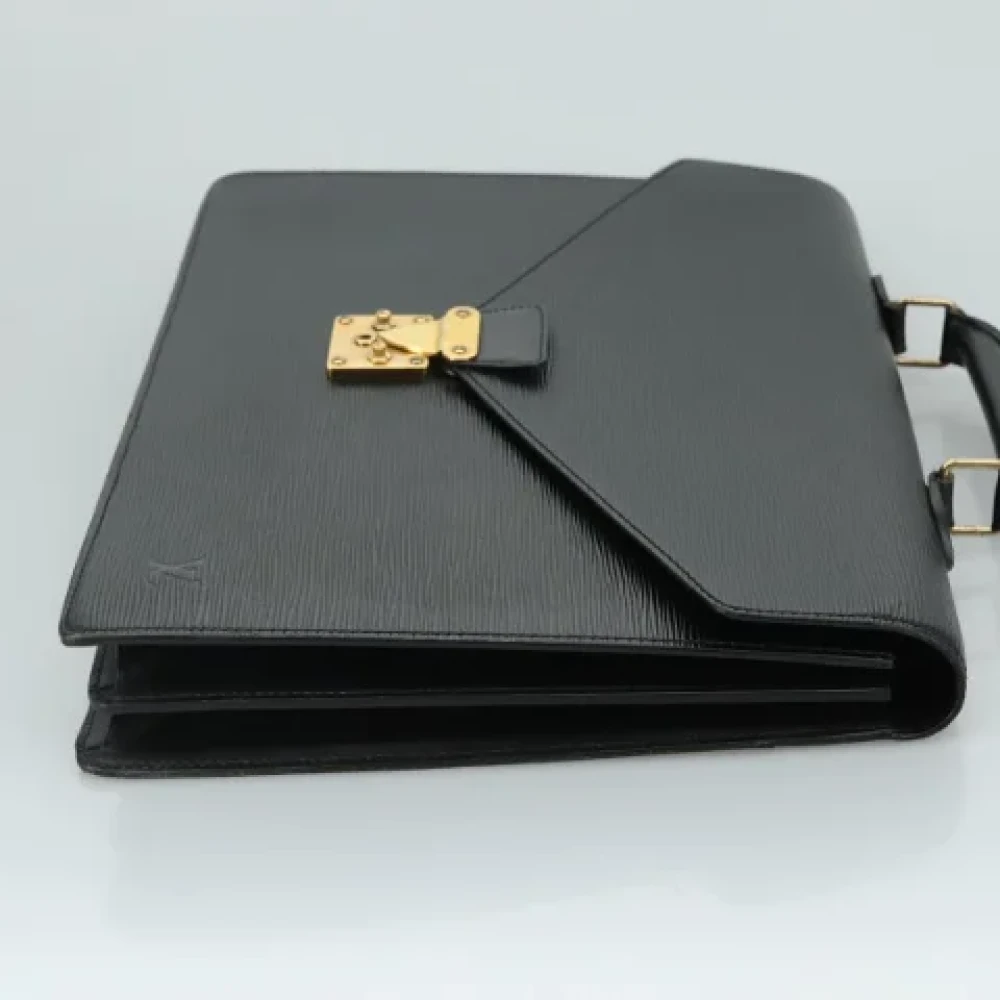 Louis Vuitton Vintage Pre-owned Leather briefcases Black Dames