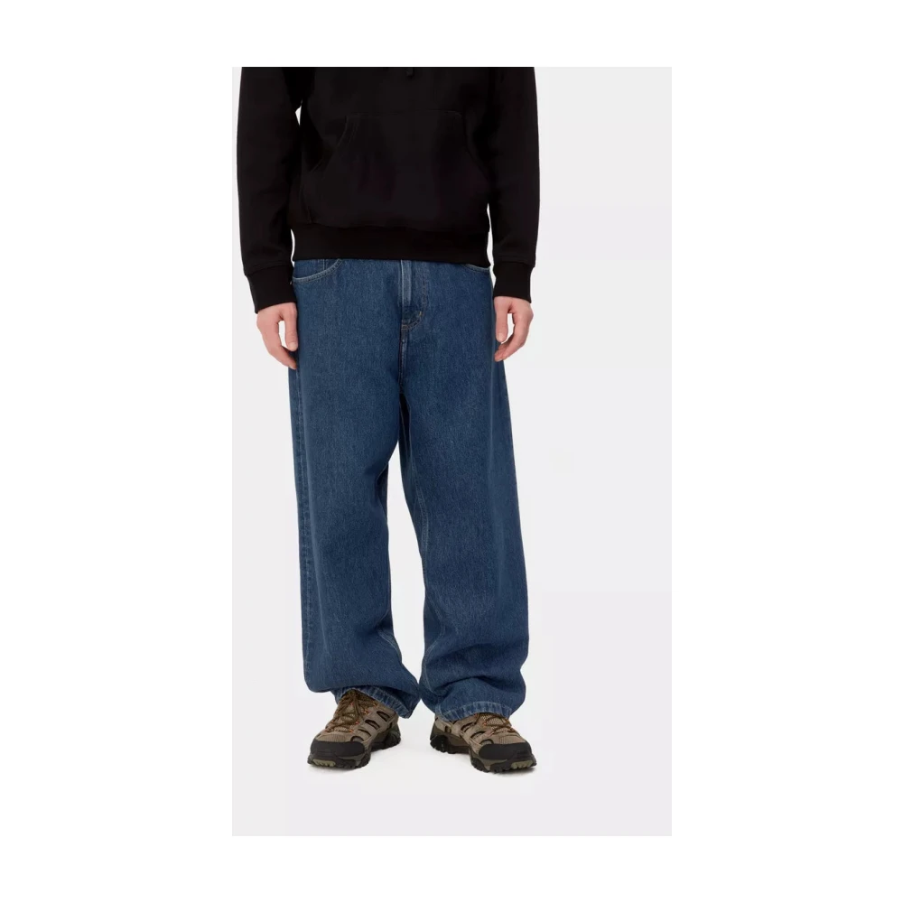 Carhartt WIP Ruimvallende Straight Fit Denim Broek Blauw Blue Dames