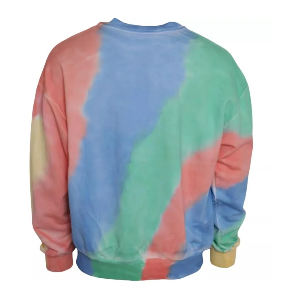 Dolce & Gabbana Multicolor Katoen Logo Crew Neck Sweater Multicolor Heren