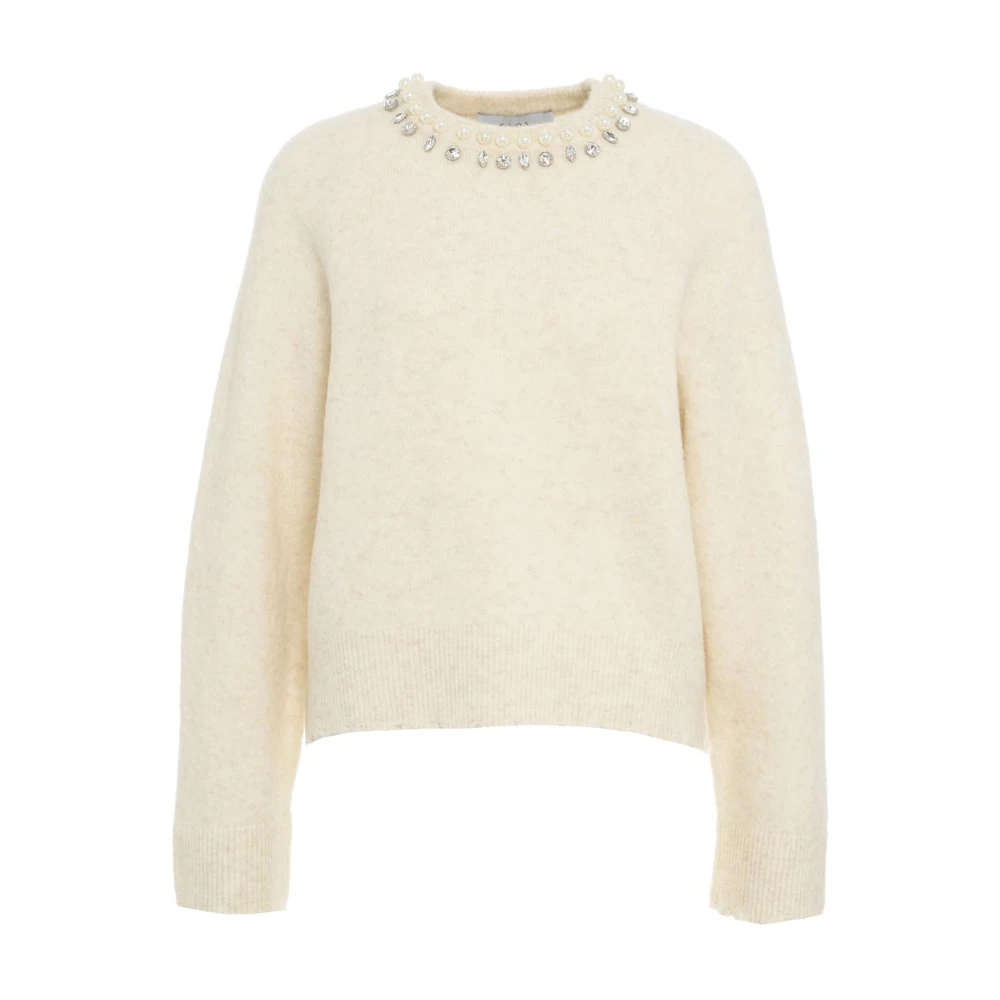 Kaos Witte Strass Trui Aw24 Beige Dames