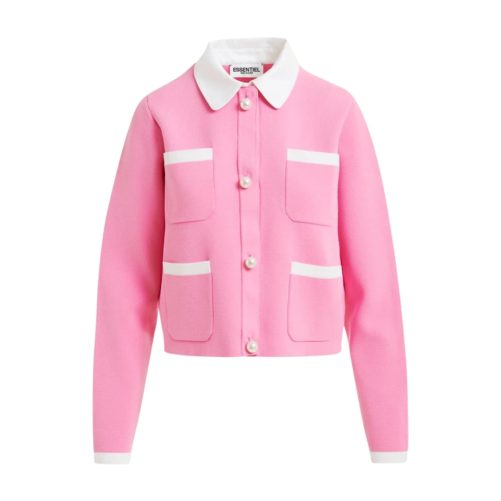 Essentiel Antwerp Gebreide Haurel Jas Pink Dames