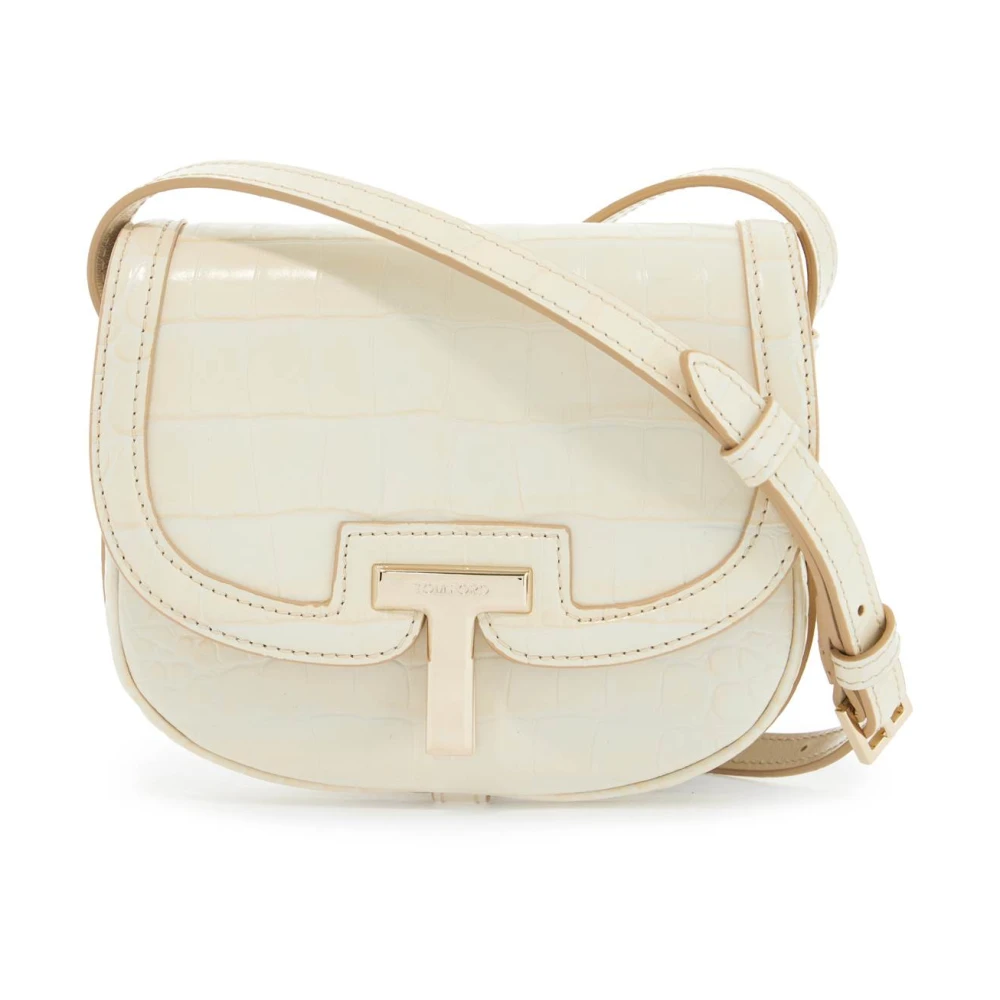 Tom Ford Krokodil Ivoor Mini Schoudertas Beige Dames