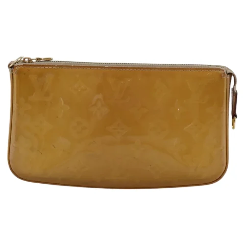 Louis Vuitton Vintage Pre-owned Leather pouches Beige Dames