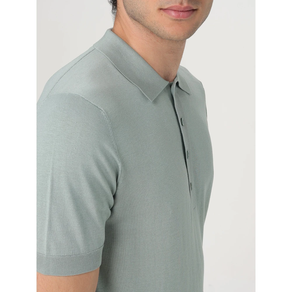 Paolo Pecora Gebreide Polo Green Heren