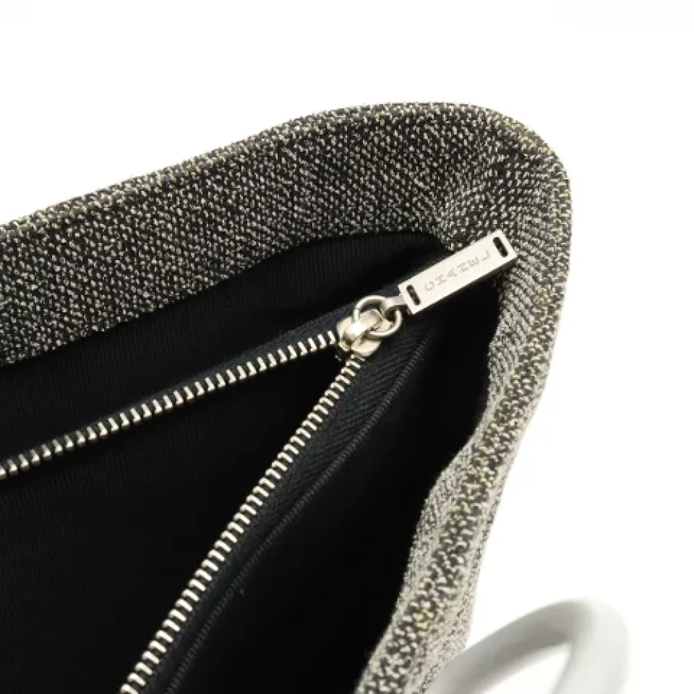 Chanel Vintage Pre-owned Canvas handbags Gray Dames