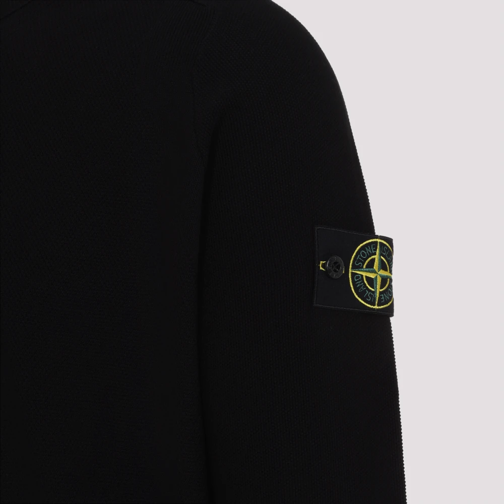 Stone Island Zwarte Crew Neck Sweater Black Heren