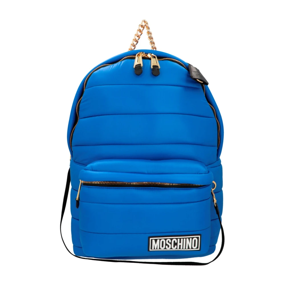 Moschino Femme Bleu Sacs, Taille: One Size Sac À Dos À Capuche Matelassé
