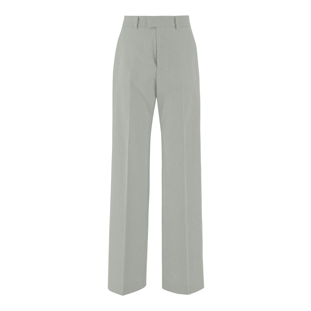 Berwich Gestreepte Stretch Katoenmix Broek Green Dames