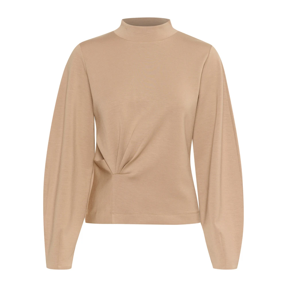 InWear Blouse Top met Gedrapeerd Detail Tannin Beige Dames