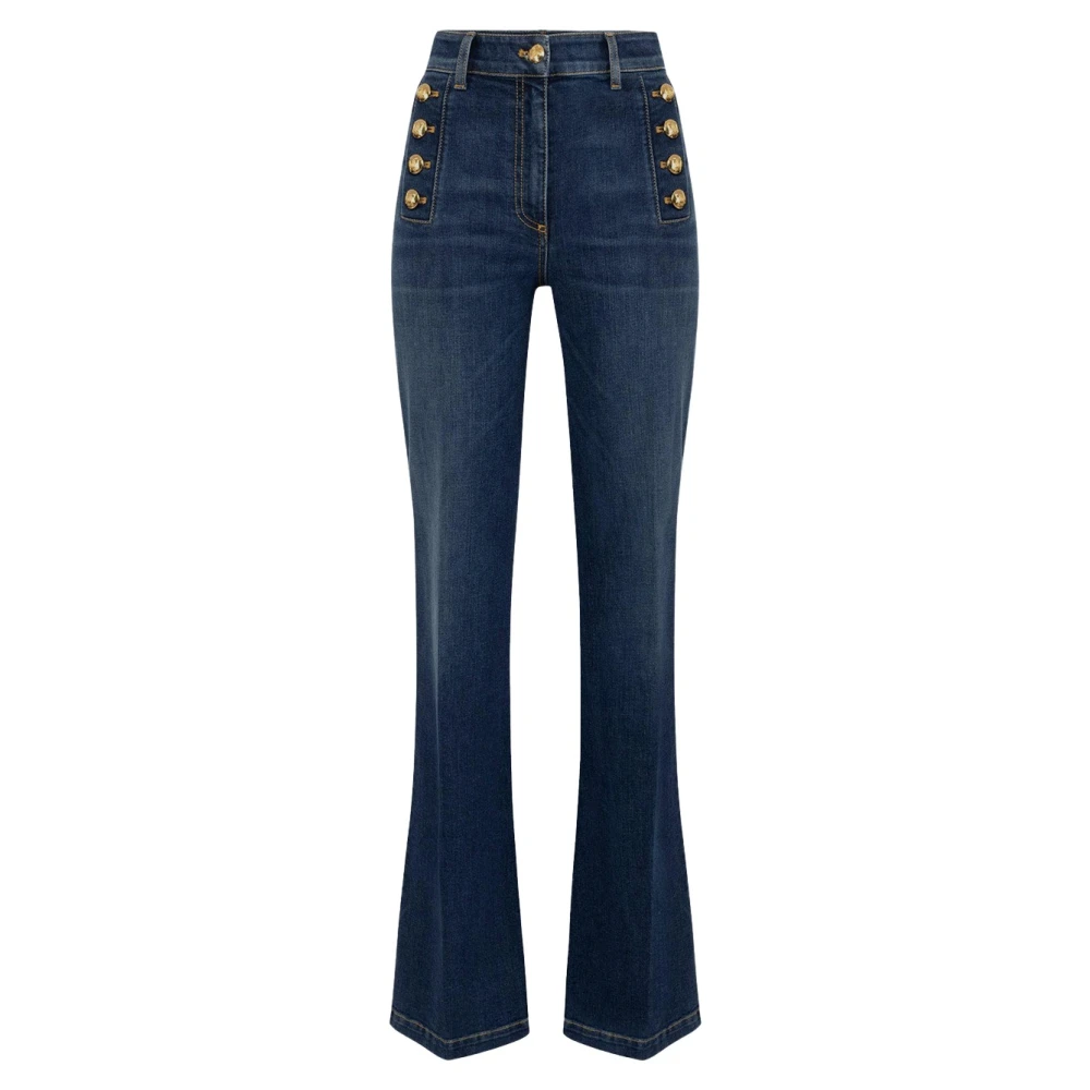 Elisabetta Franchi Katoenen Slim Jeans Blue Dames