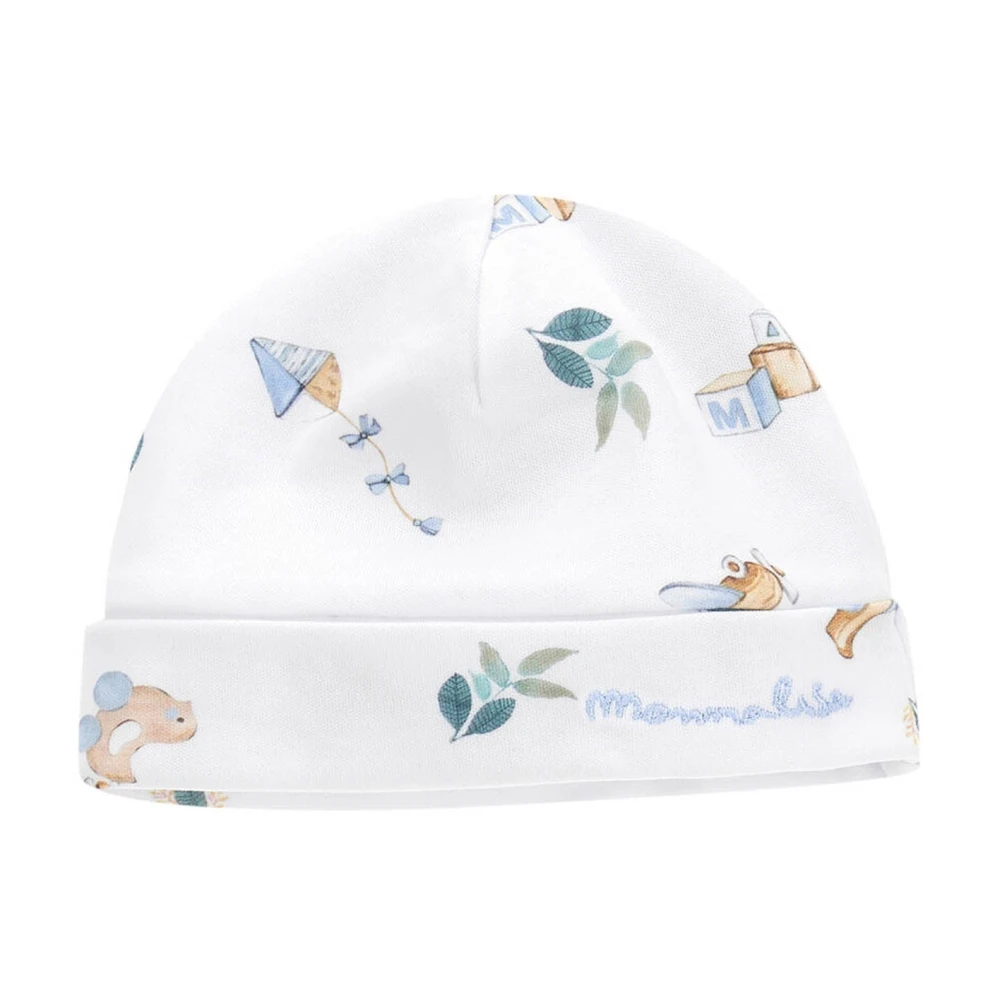 Monnalisa White Hats & Caps, Male, 3 M, Cotton Cap