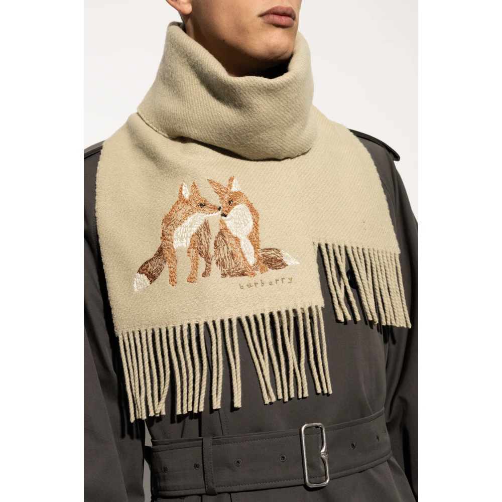 Burberry Wollen Sjaal Green Unisex