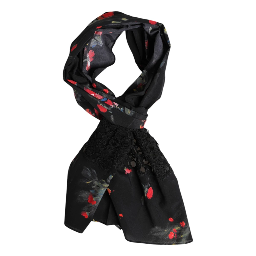 Dolce & Gabbana Unisex Schwarz Er Blumenprint Halswärmer Schal