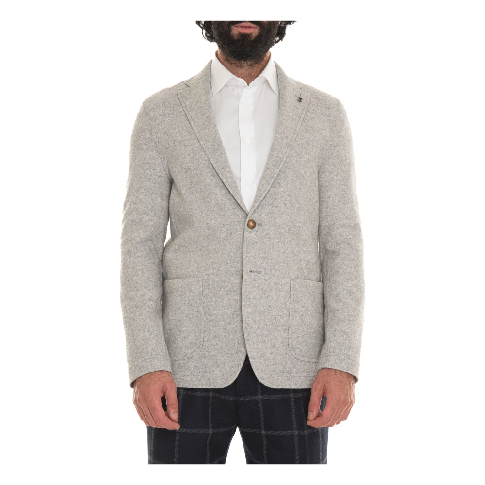 Paoloni Decostruita Jas met knoopsluiting Gray Heren