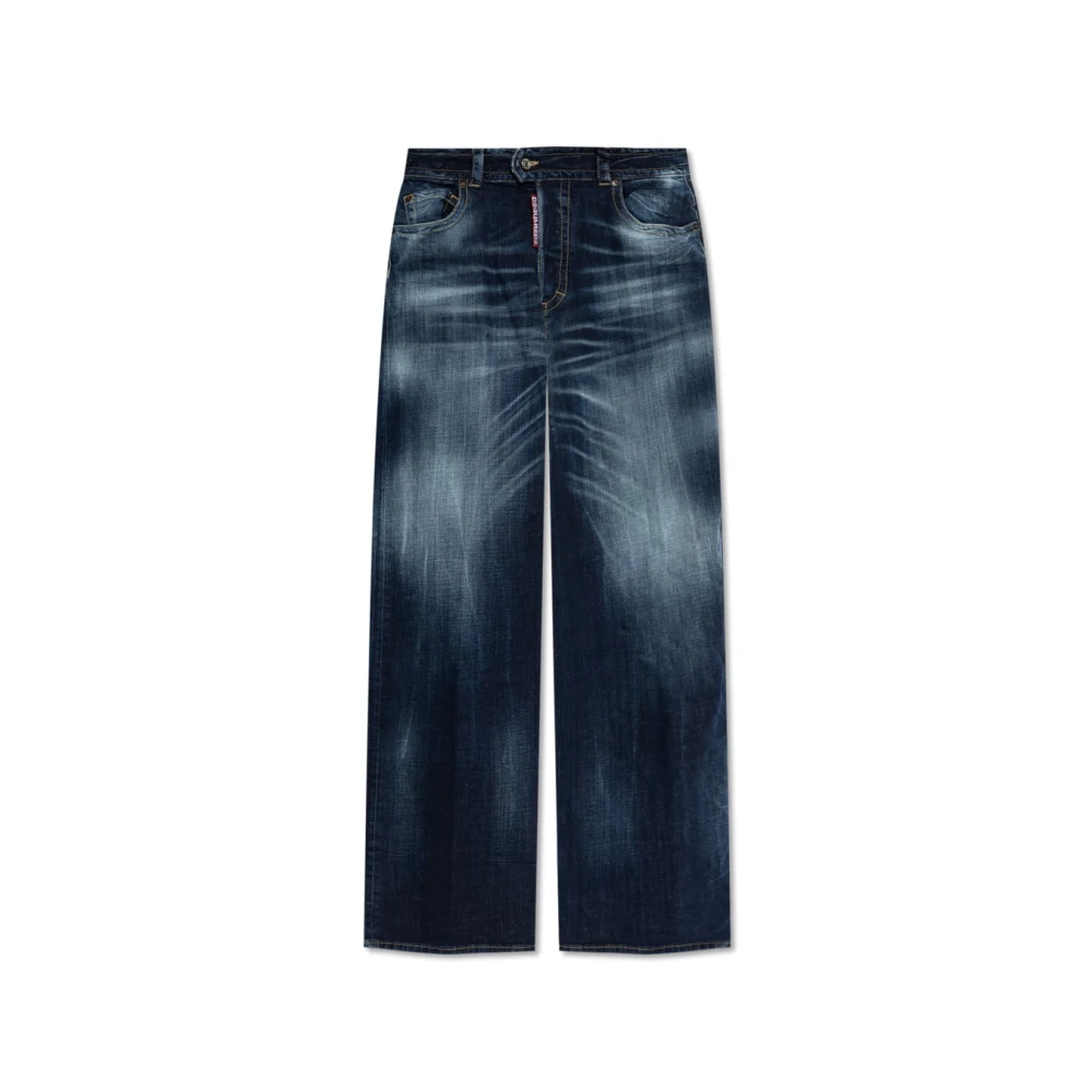Dsquared2 Blue Medium Wash 9 To 5 Jeans - Female - Wide Jeans - 3XS - Jeans