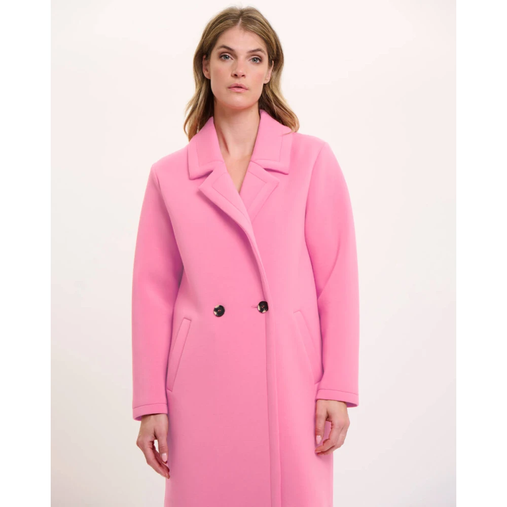 Rino&Pelle Double Breasted Coat in Danja-stijl Pink Dames