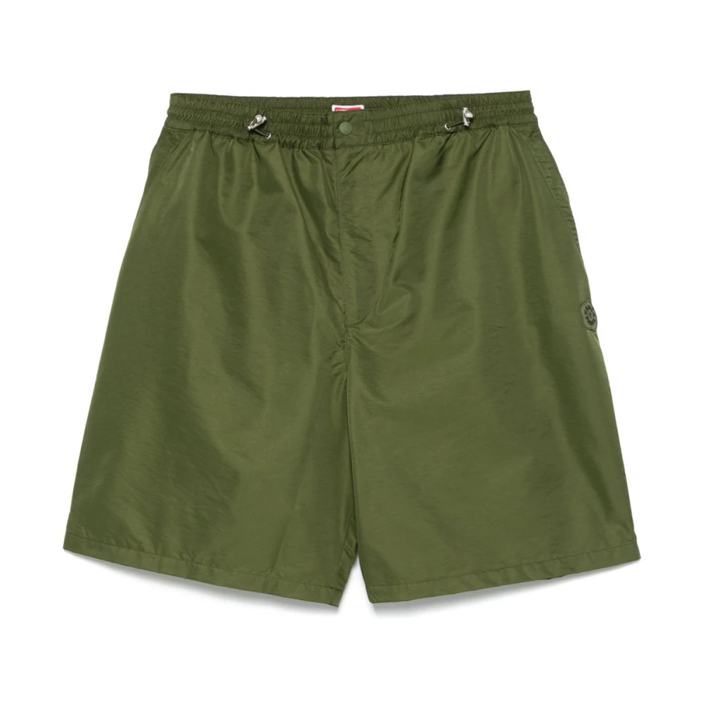 Kenzo Groene Elastische Taille Shorts met Zakken Green Heren